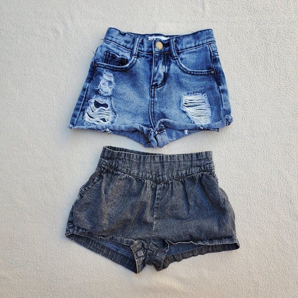 Cotton On Kids distressed denim shorts - 2 pairs